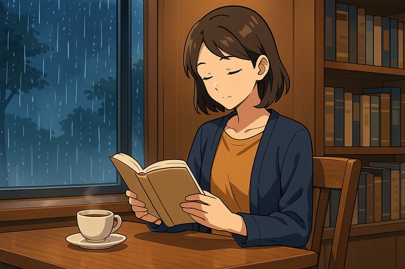 雨の日でも安心なブックカフェで読書