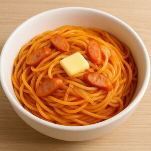 電子レンジで簡単ナポリタン